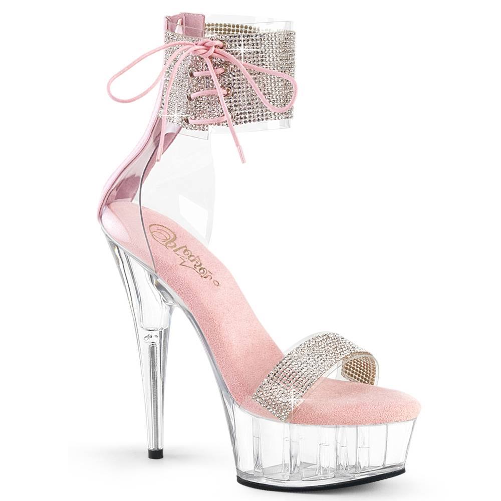 Pleaser - DELIGHT627RS KnöchelriemenSandale - Rosa/Transparent Product image